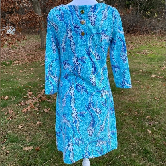 Lilly Pulitzer Hayley Dress Blue Size XSmall Mermaid - Picture 3 of 9